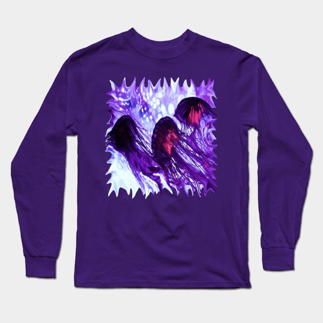 Grape Jellyfish Hold the Peanut Butter Long Sleeve T-Shirt by distortionart